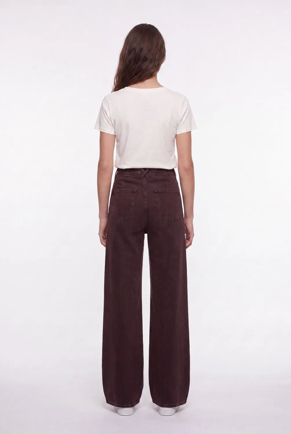 Teddy Smith P-Josefa jeans donna marrone scuro flare vita alta