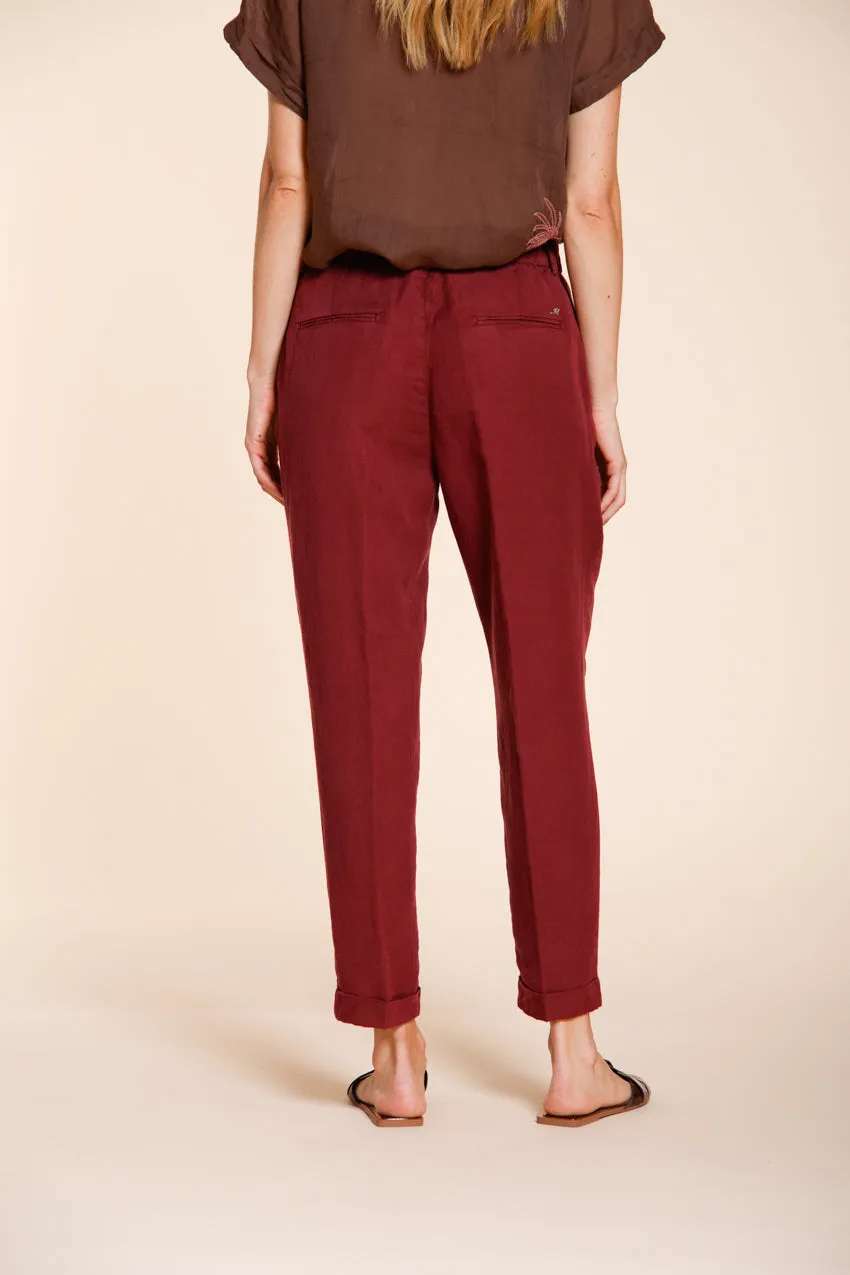 Mason's Linda Summer chino donna bordeaux lino