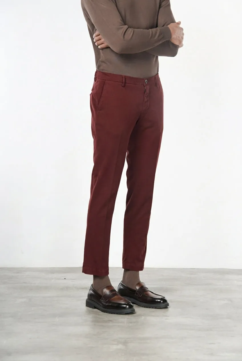 Mason's Milano chino uomo rosso scuro gabardina