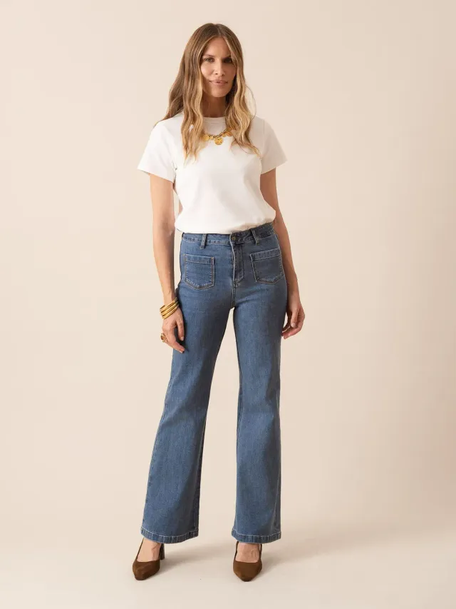 Oraije Gaspard jeans wide blu stone slavato
