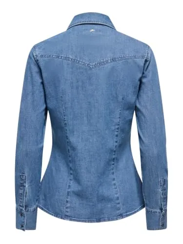 ONLY Onlolivia camicia jeans blu denim medio