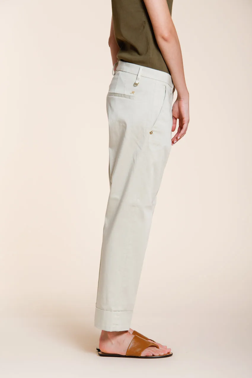 Mason's New York Carrot chino donna grigio perla raso stretch