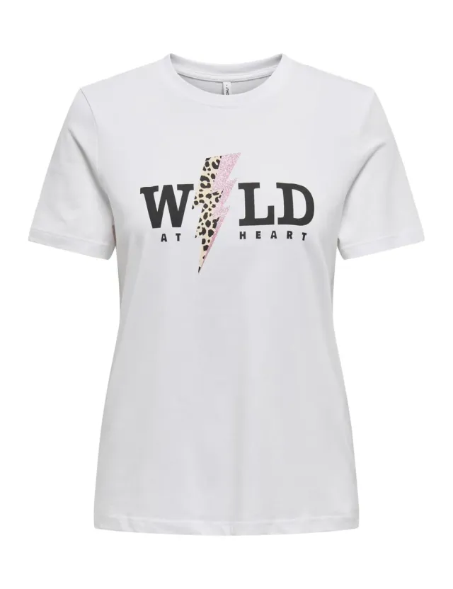 ONLY Onlhenny Life Reg top jersey bianco taglia S