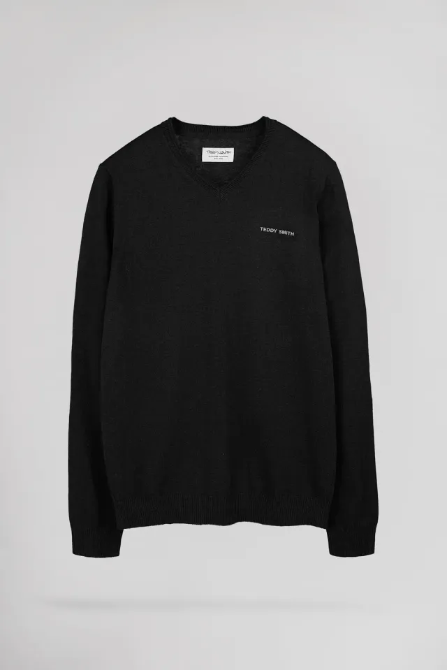 Teddy Smith Pulser 4 Maglione Scollo V Nero