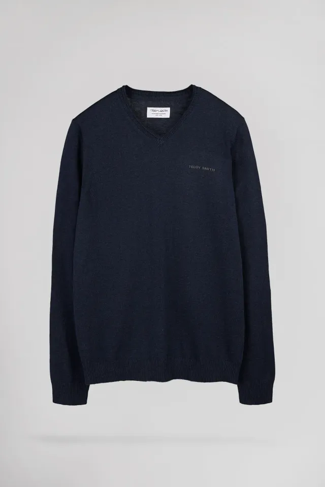 Teddy Smith Pulser 4 Pullover Uomo Total Navy Chiné