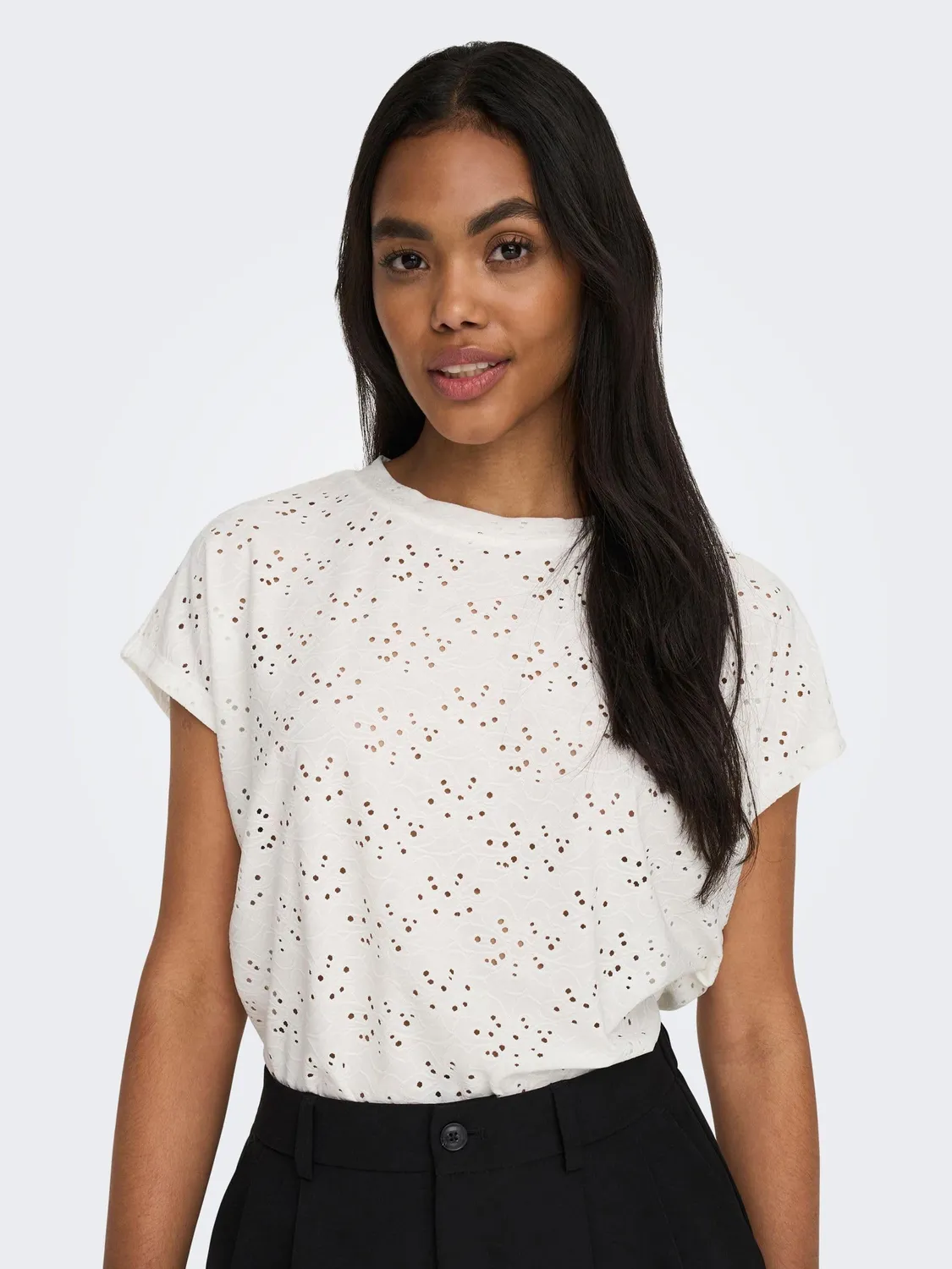 ONLY Onlsmilla S/S t-shirt donna Cloud Dancer jersey