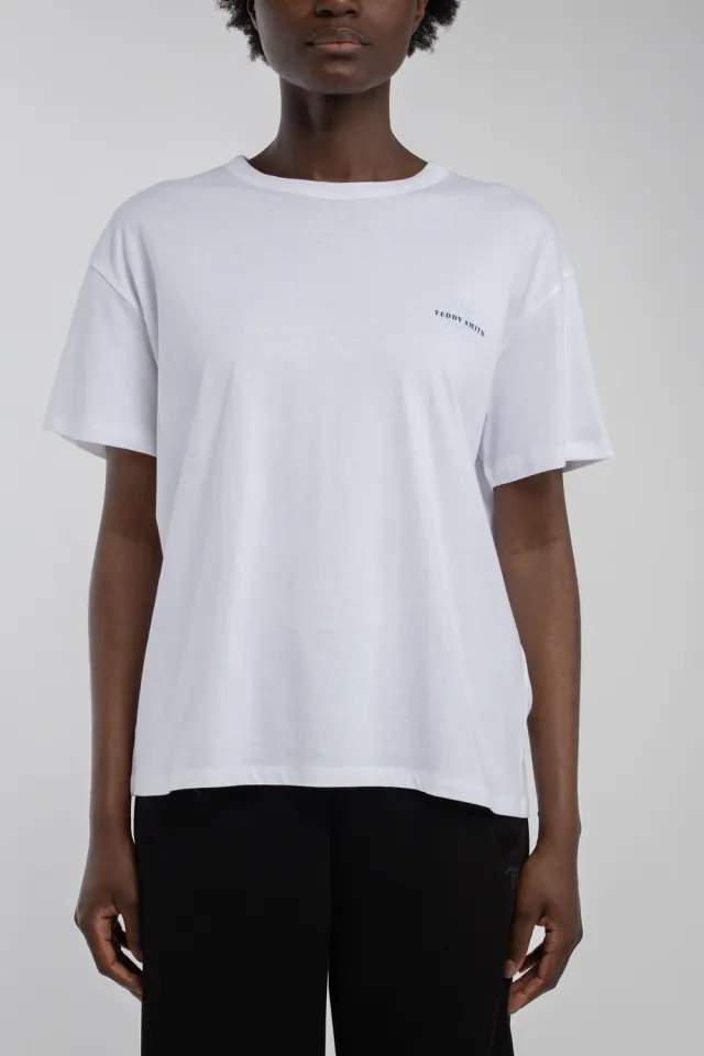 Teddy Smith Leyane MC t-shirt oversize bianca donna