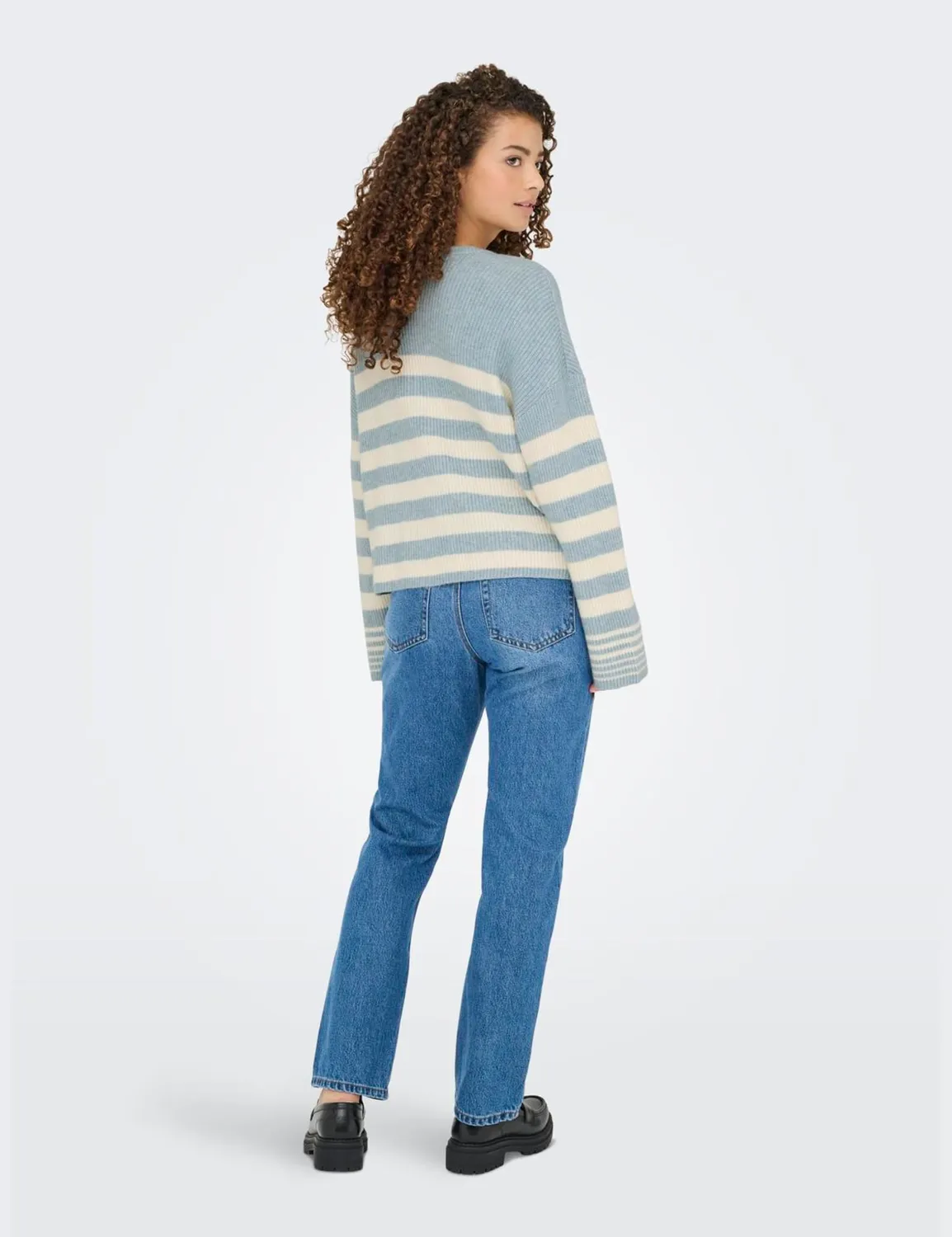 ONLY Onlkatia LS Rib Stripe O-Neck maglia taglia L