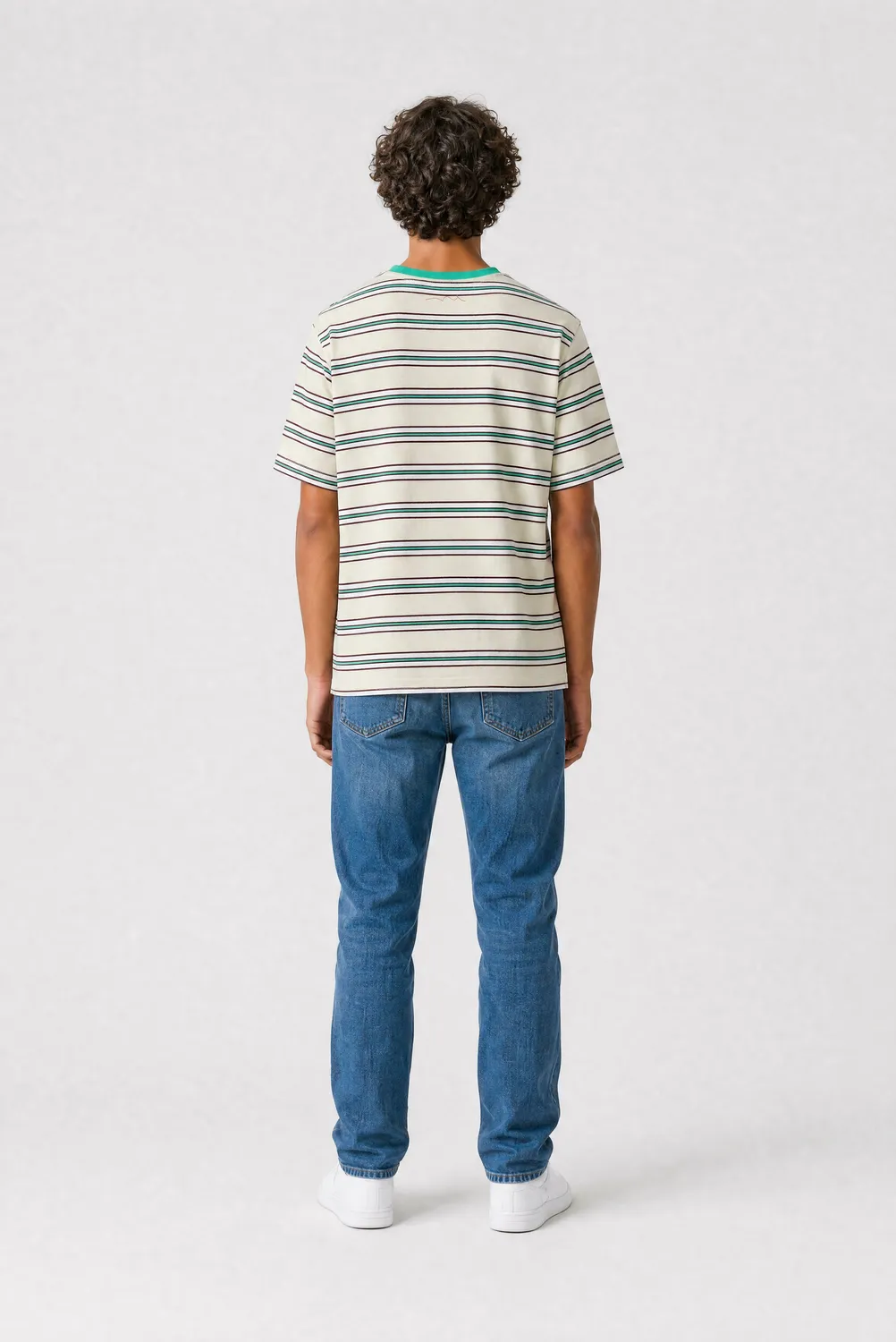 Teddy Smith T-Stripy JR t-shirt ragazzo righe verde nacre