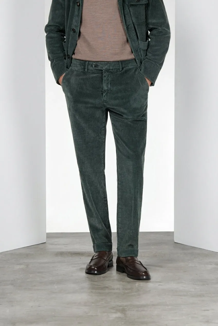 Mason's Paris chino uomo verde scuro velluto carrot