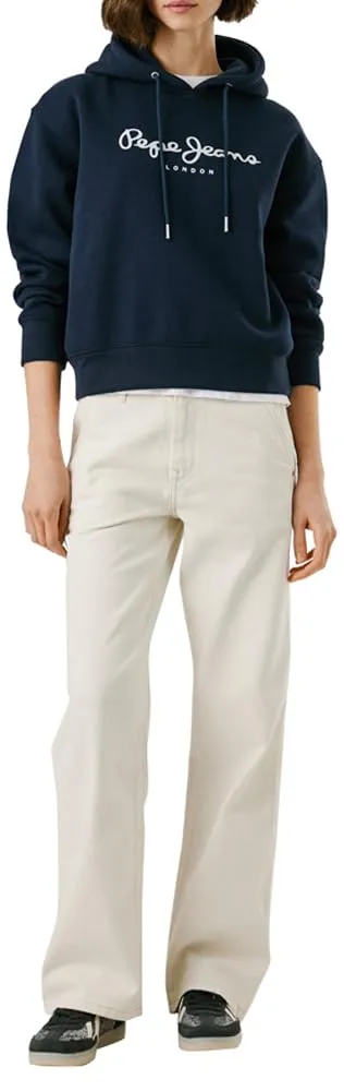 Pepe Jeans Baddy Hoodie felpa donna beige cappuccio
