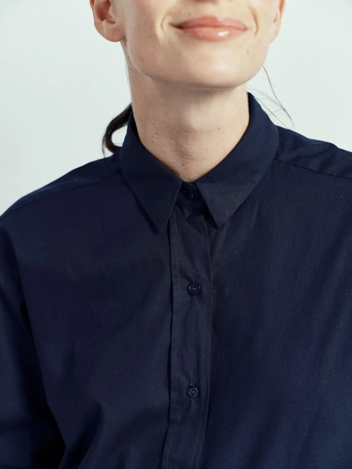 Acquaverde White Shirt camicia navy oversize cotone