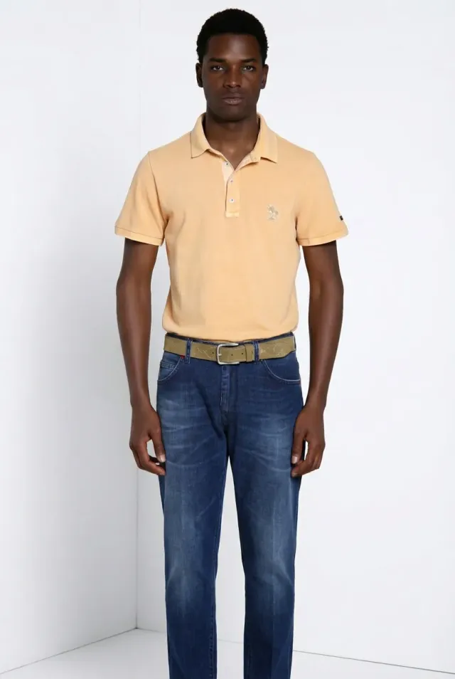 Mason's Leopardi polo uomo piquet corallo cotone
