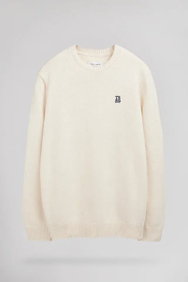 Teddy Smith P-Jimmy Naturel maglione beige cotone uomo