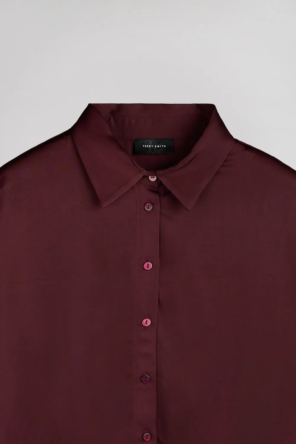 Teddy Smith C-Leo camicia satin bordeaux donna