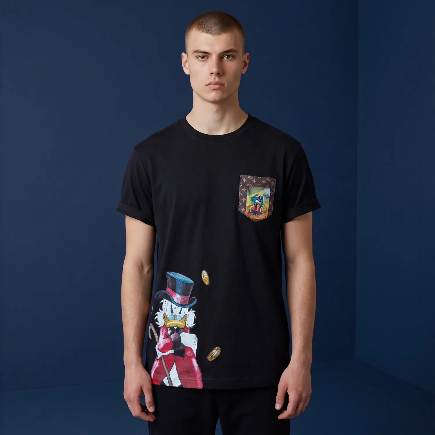 Never Say Never Zio Paperone t-shirt dipinta a mano