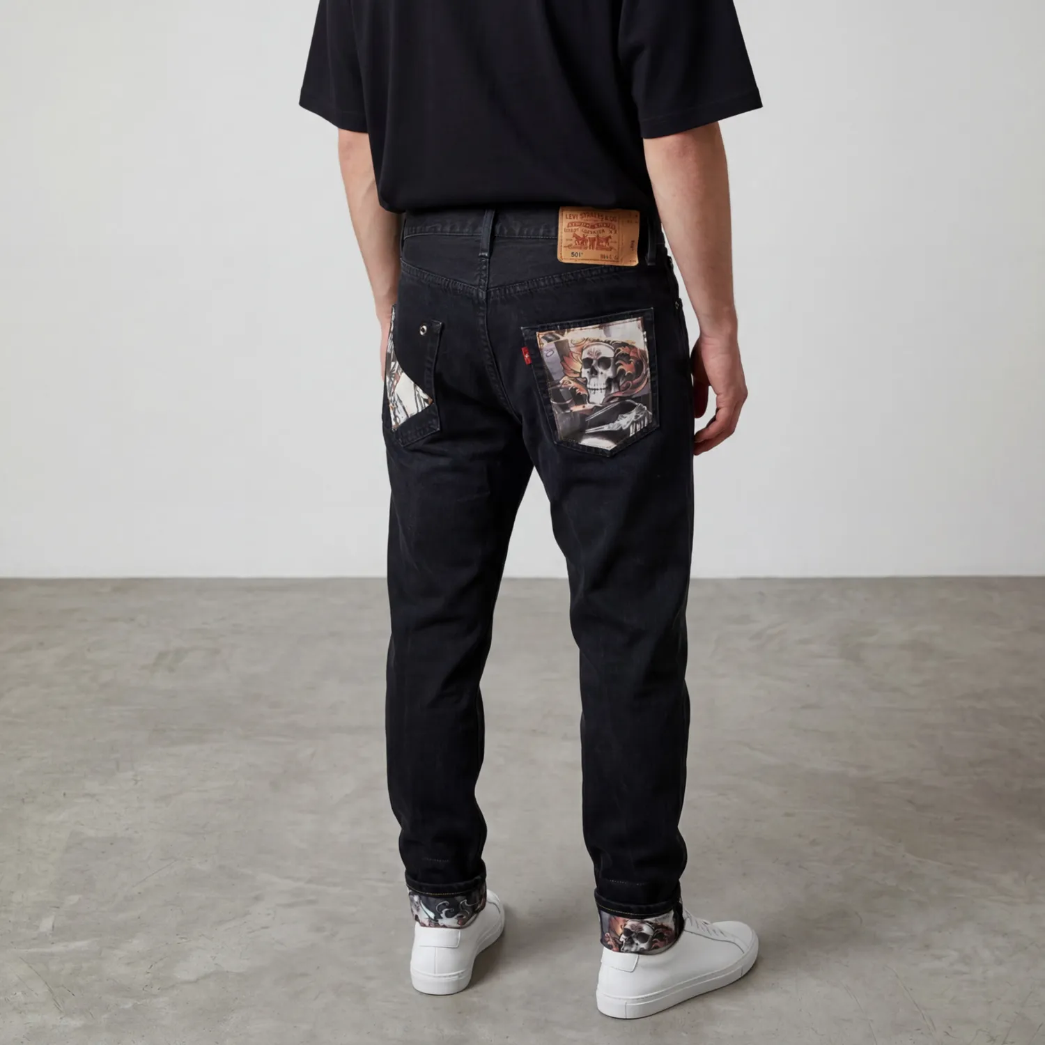 Never Say Never Levi's Vintage Geisha Warriors jeans custom retrò