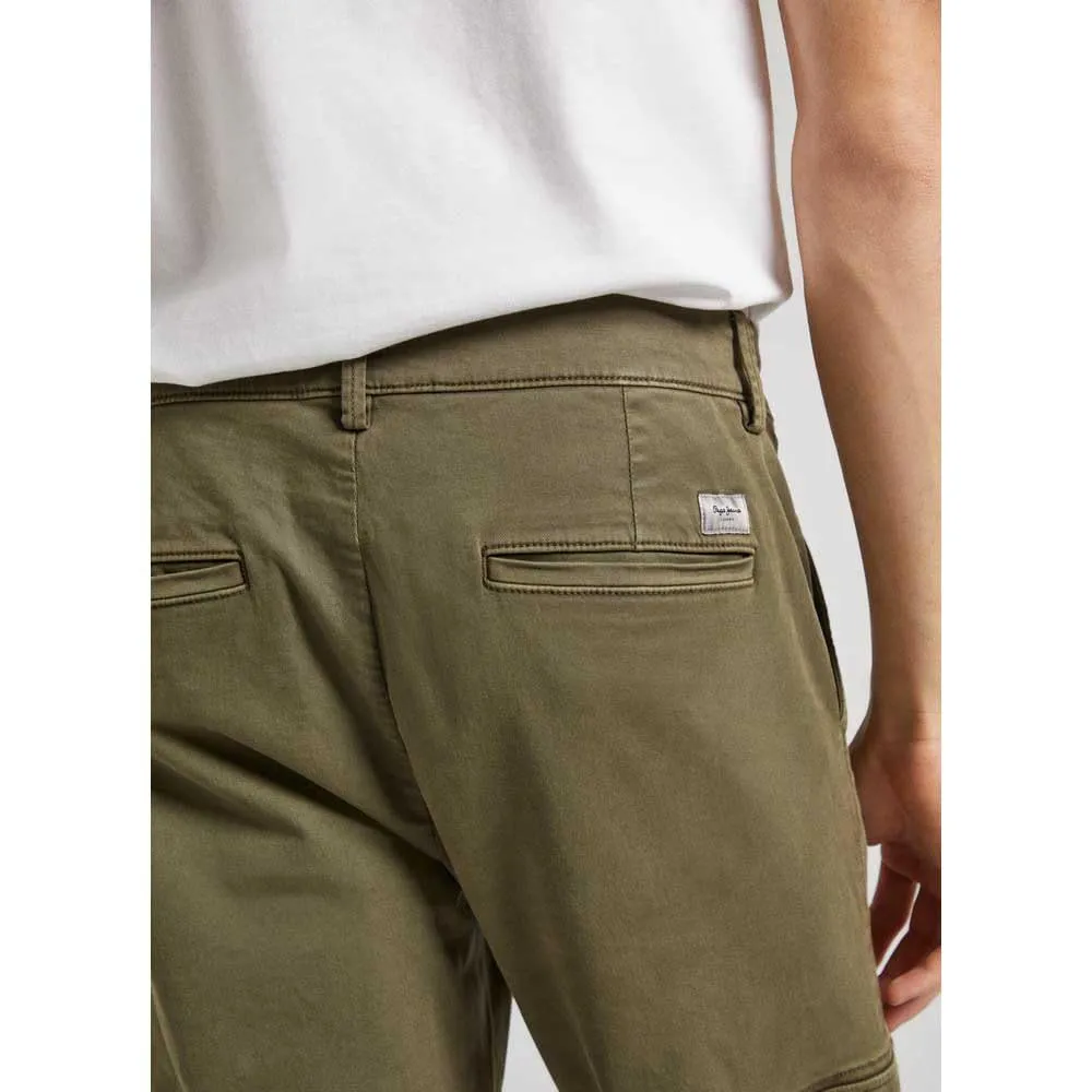 Pepe Jeans cargo uomo slim twill verde militare