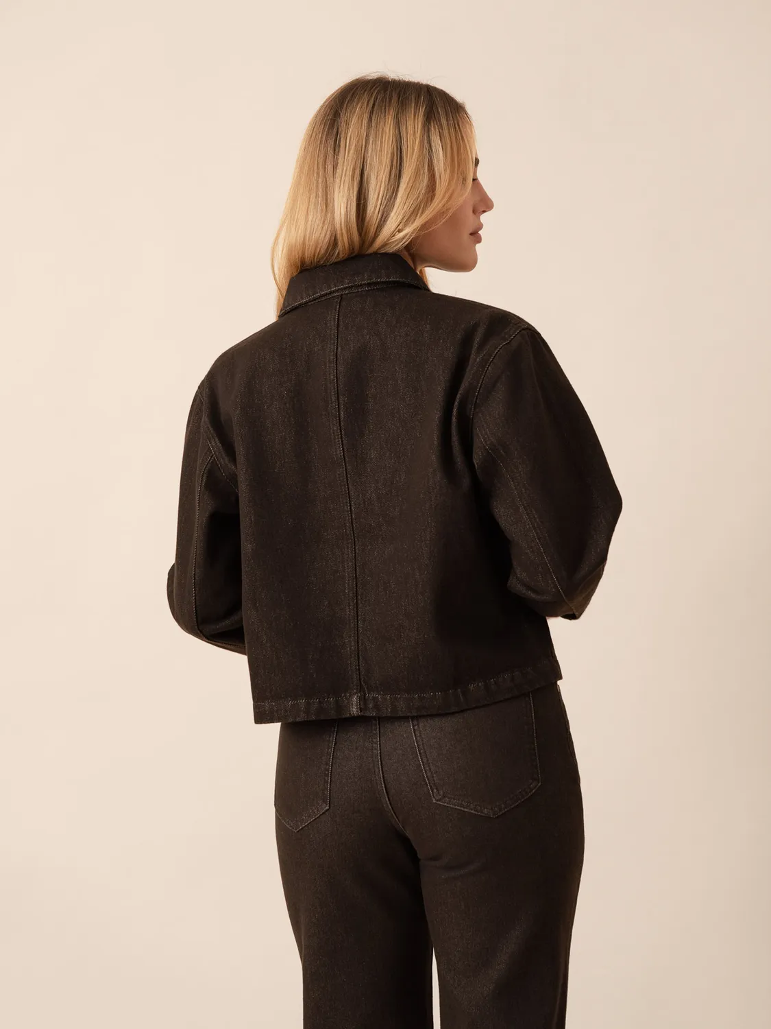Oraije Vila giacca denim marrone cotone