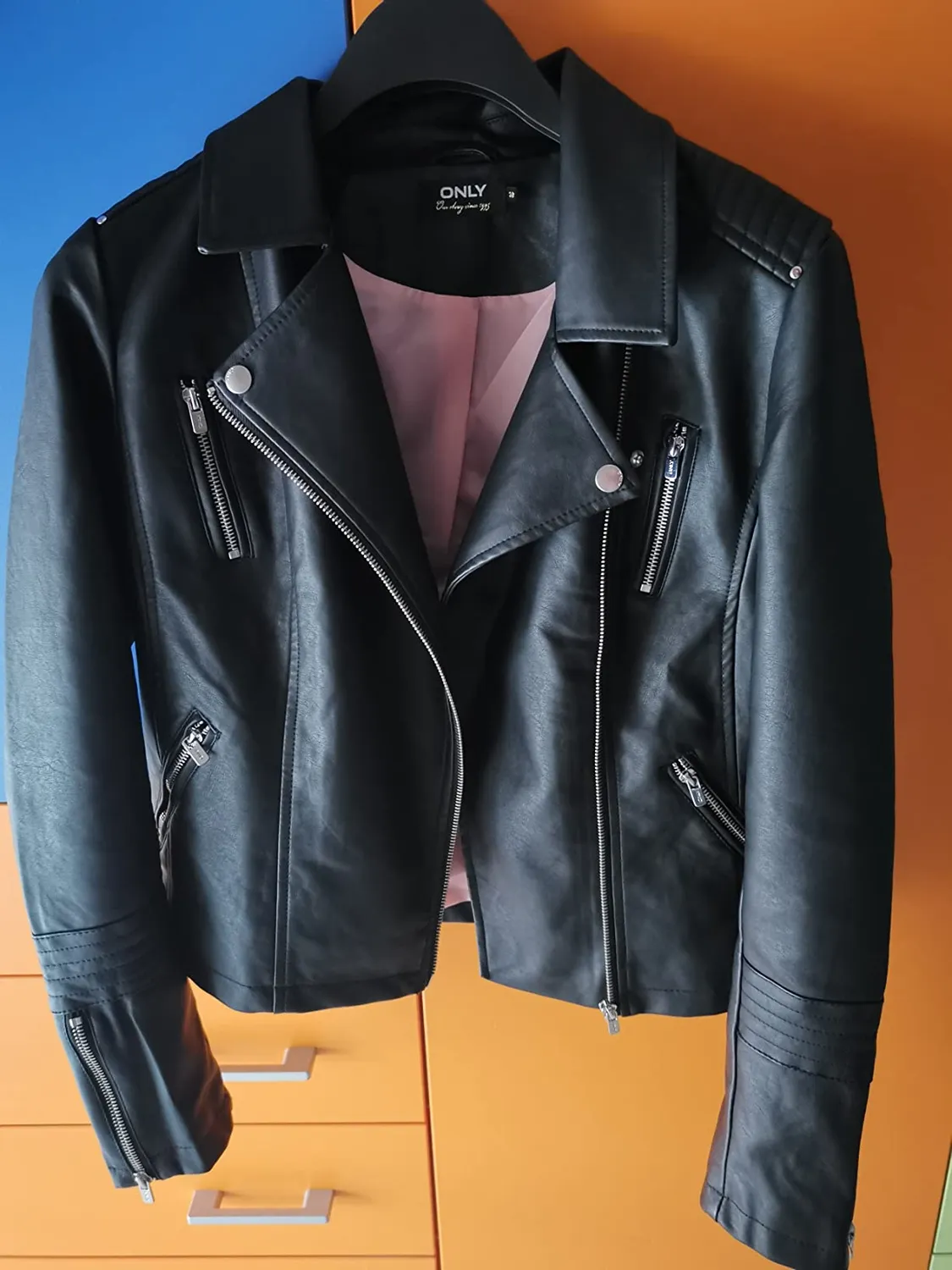 ONLY ONLGEMMA Giacca Ecopelle Donna Nero 36