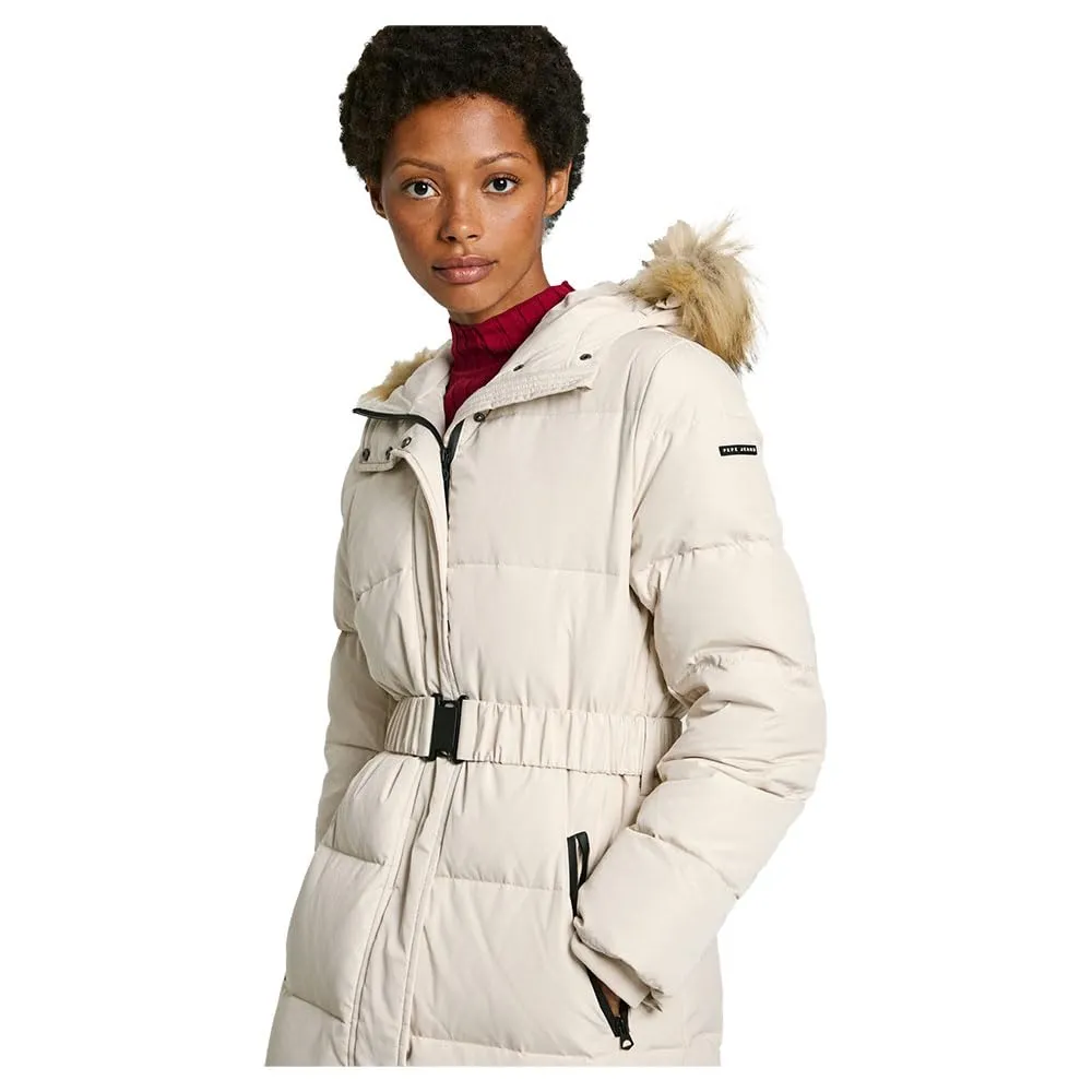 Pepe Jeans Bella Piumino donna lungo cappuccio piuma