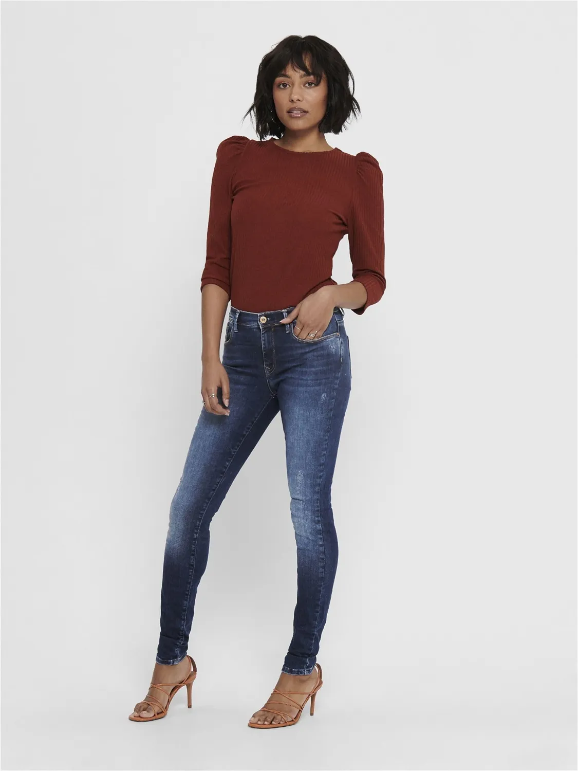 ONLY Onlshape jeans skinny donna 25W 30L elasticizzati