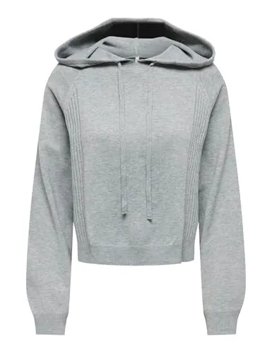 ONLY Onlgigi LS felpa cappuccio grigia corta