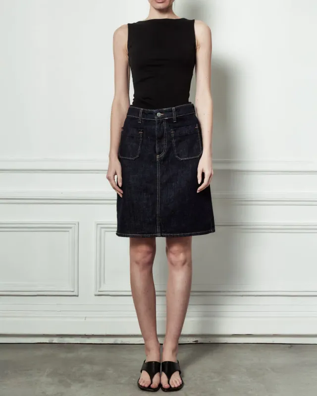acquaverde Davis gonna Brut Lavé midi denim
