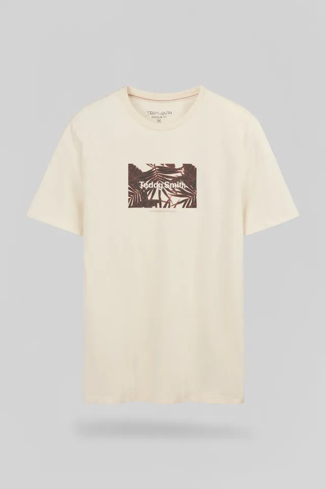 Teddy Smith T-Ares t-shirt uomo cream floreale