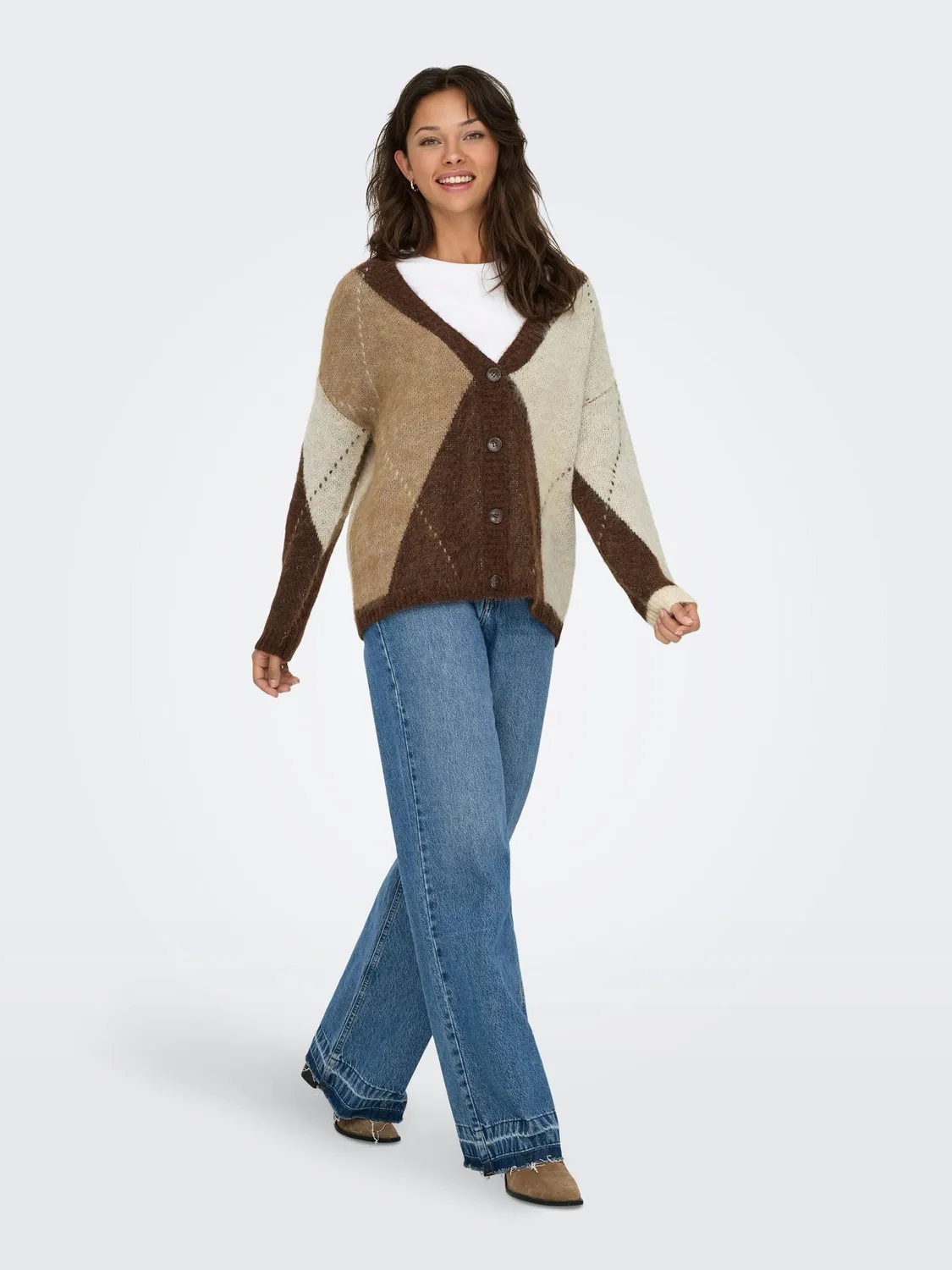 ONLY Onlnoeme maglia donna M scollo V jacquard