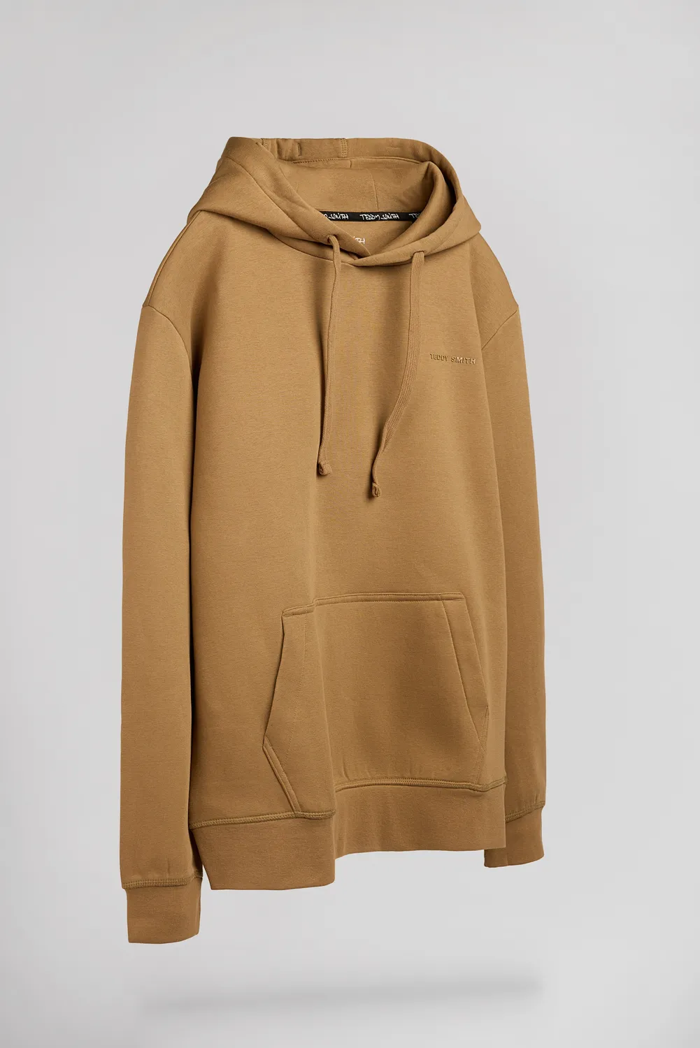 Teddy Smith S-Nark Felpa Uomo Cappuccio Nocciola Classica