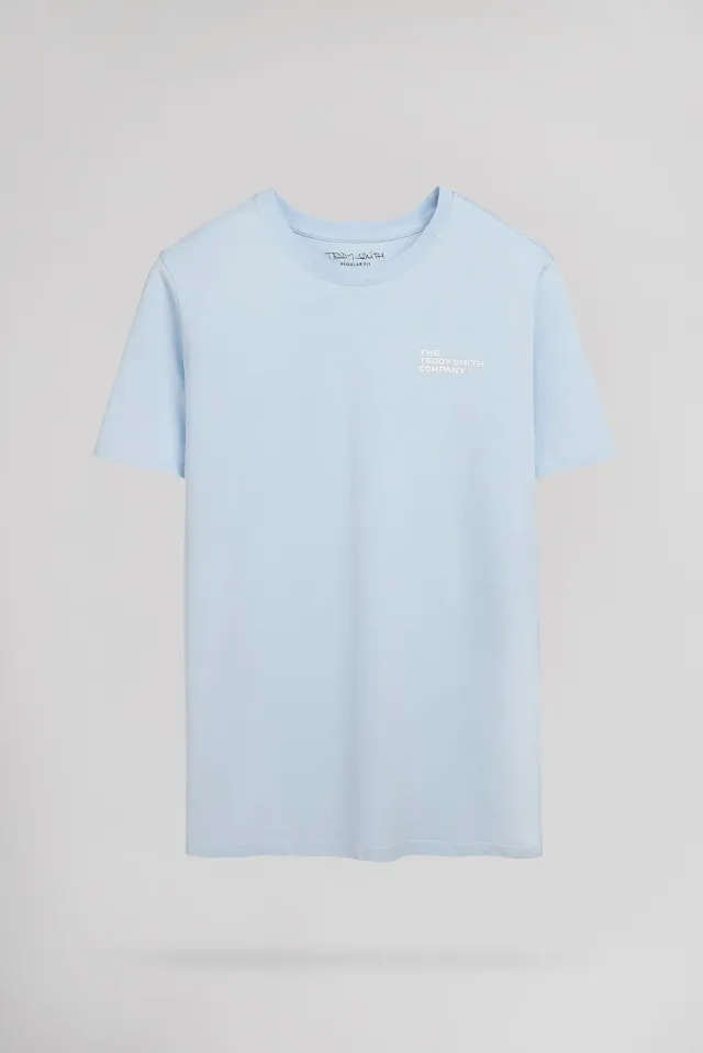 Teddy Smith T-Pany MC t-shirt pastel blue cotone