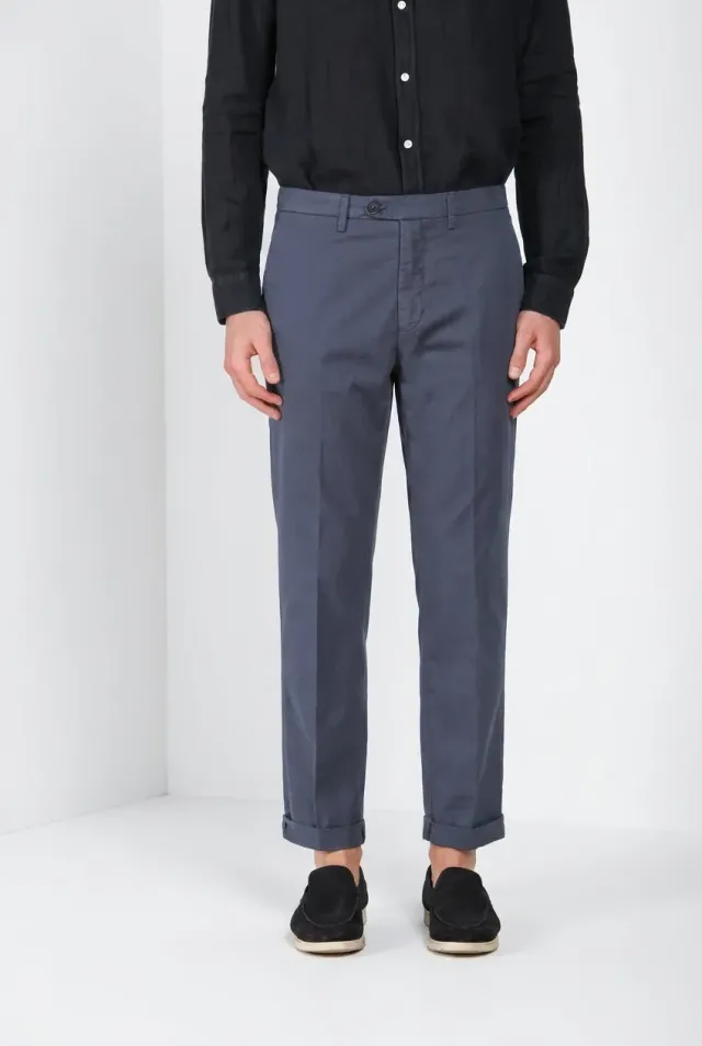 Mason's Boston pantalone chino uomo lino carta da zucchero relaxed