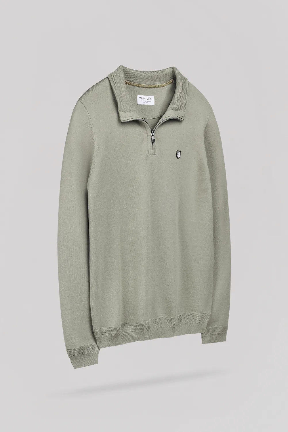 Teddy Smith P-Marty 2 maglione collo alto zip kaki