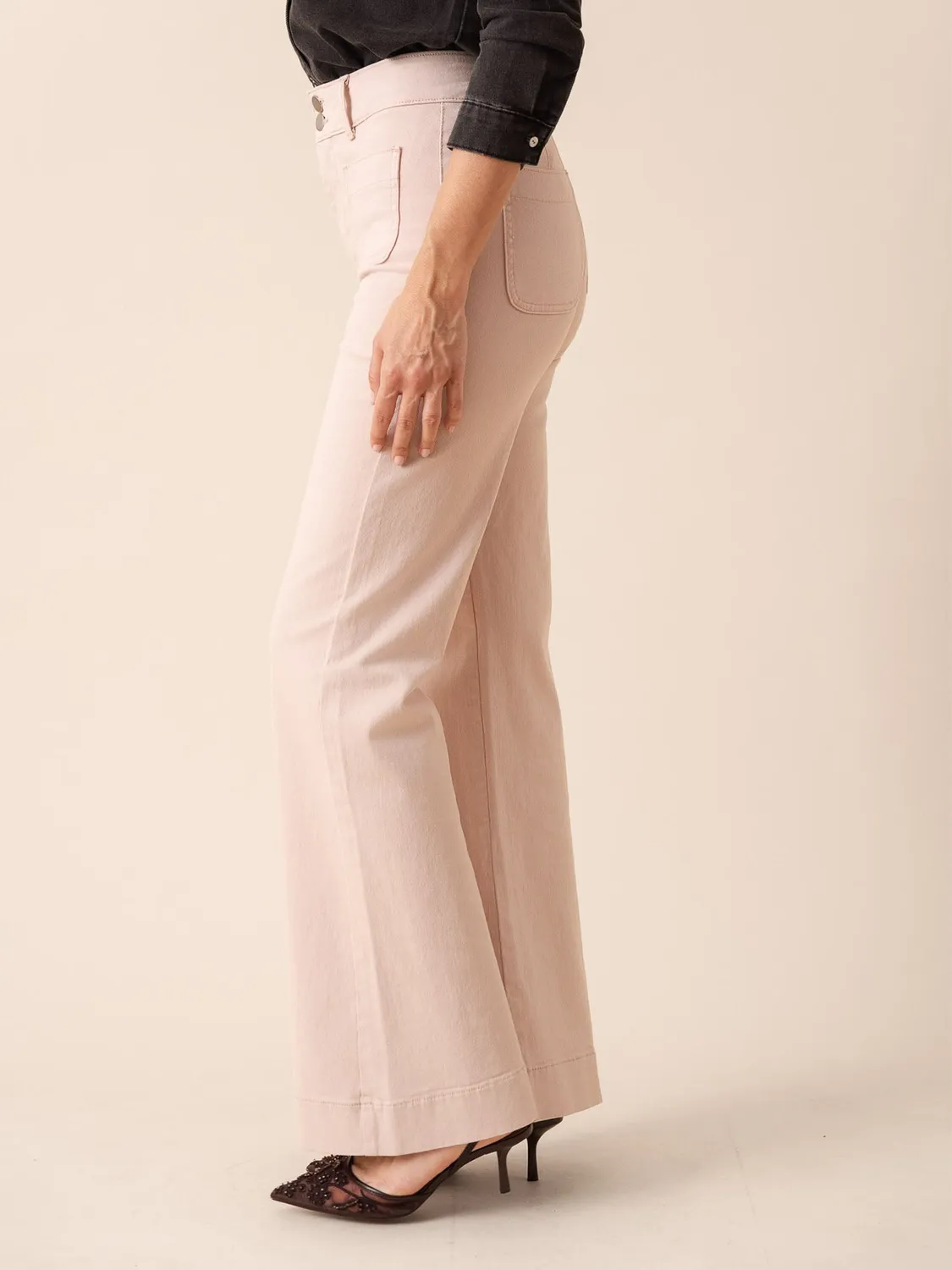 Oraije Elena jeans flare rosa cotone
