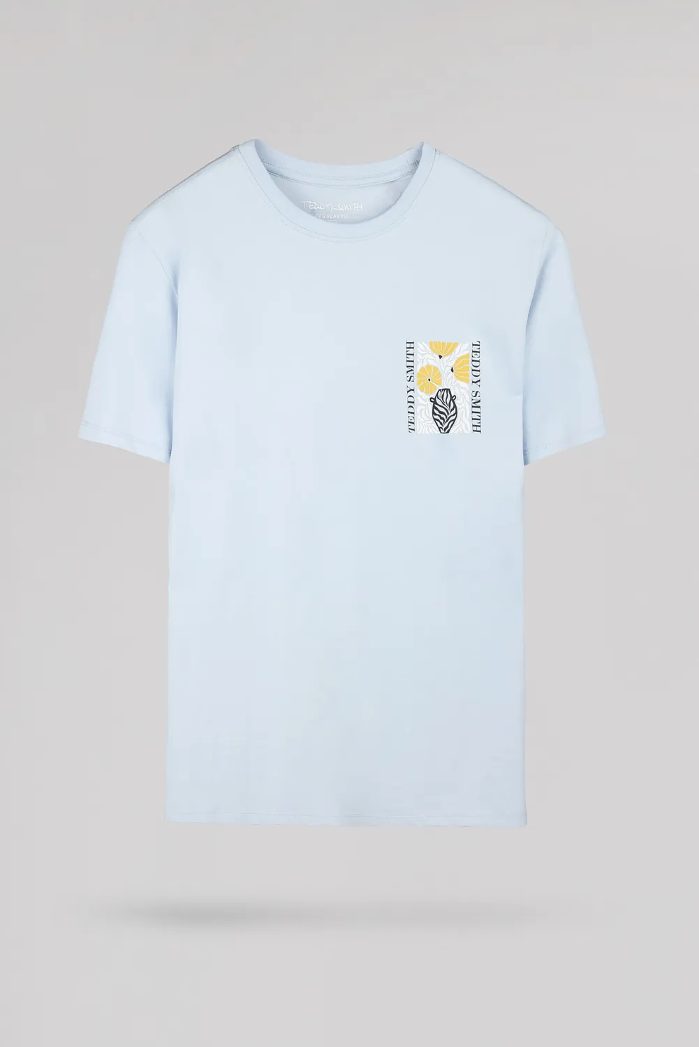 Teddy Smith T-Panorama MC t-shirt uomo azzurra stampa petto