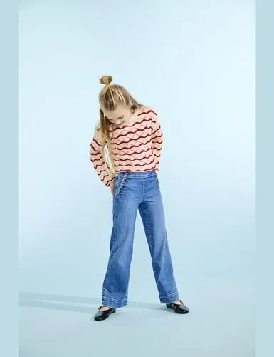 Only Kids Kogmadison Wide Jeans Bambina 164 Vita Alta