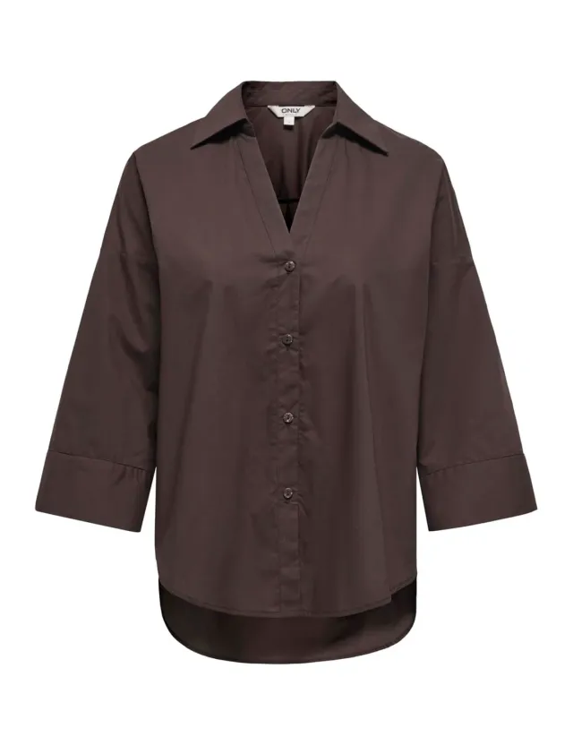 ONLY Onlsaja Keri 3/4 Shirt camicia caffè taglia S