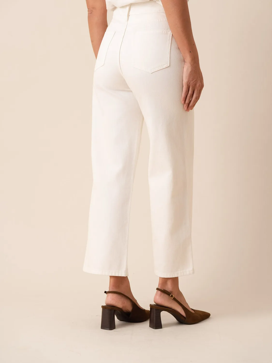 Oraije Colombe Jeans Wide Donna Bianchi Cinturati
