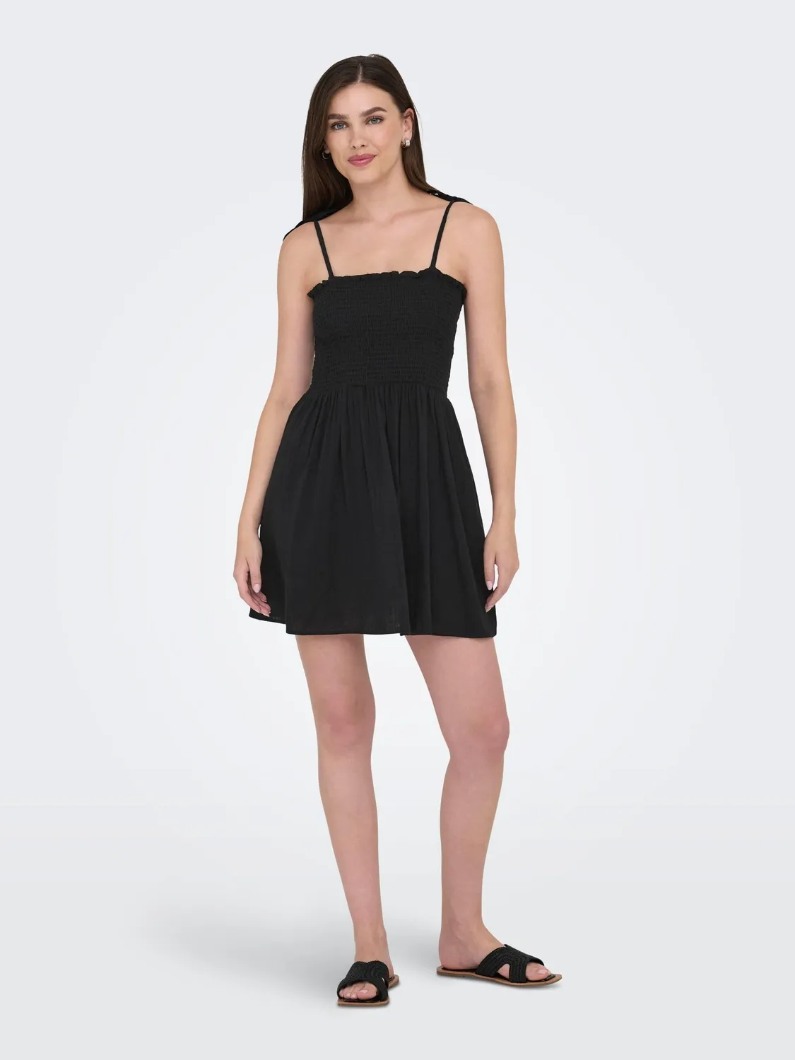 ONLY Onltizana Strap Smock Short Dress vestito XL nero