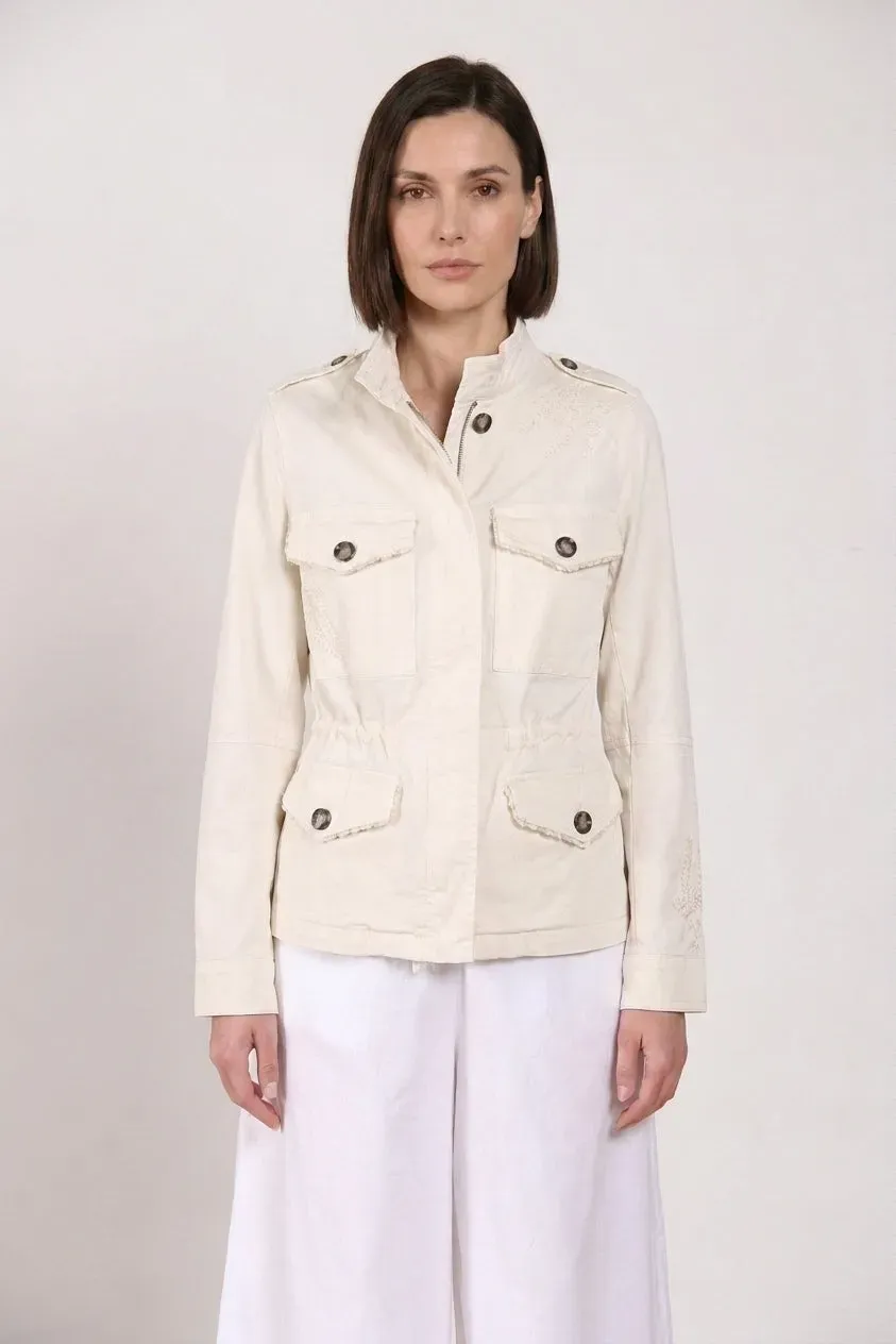 Mason's Eva giacca donna latte ricamo fiori