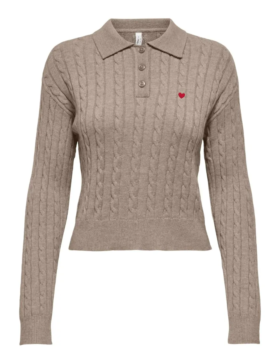 ONLY Onlkatia polo maglia trecce donna nera
