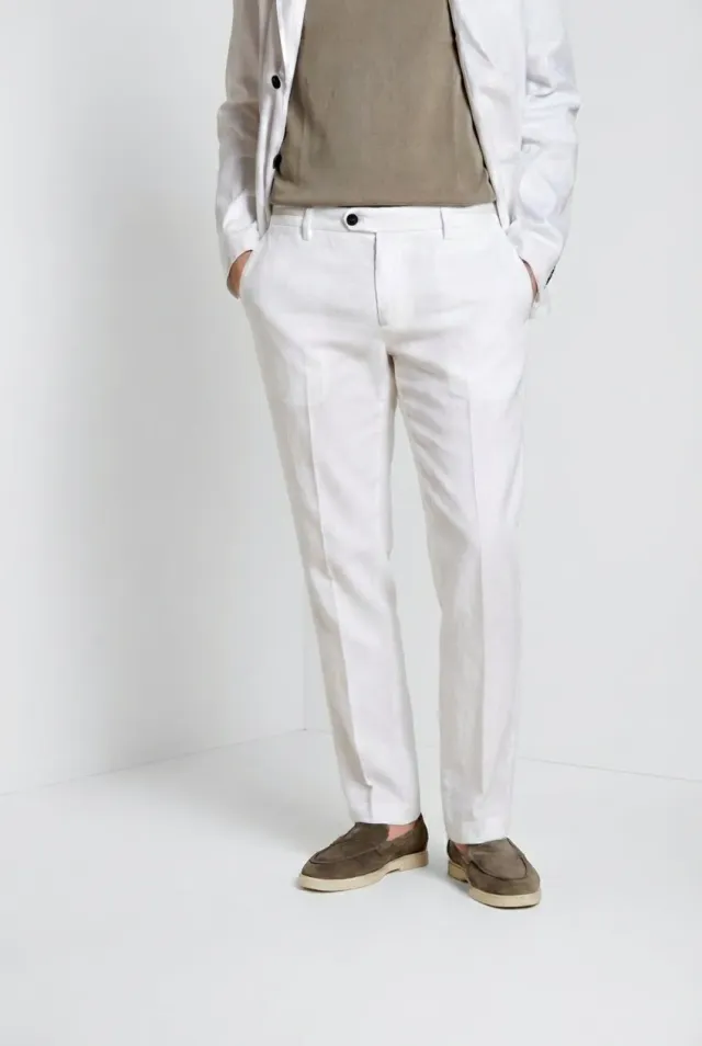 Mason's New York Cambridge chino bianco lino regular