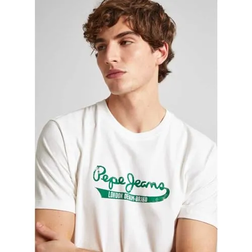Pepe Jeans Claude t-shirt uomo logo cotone bianca