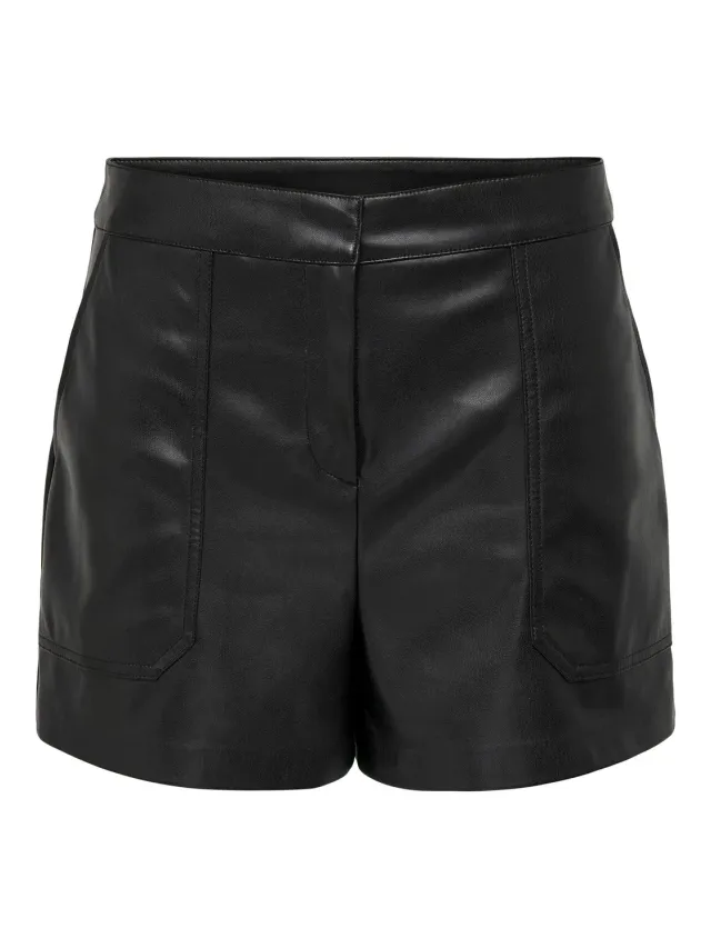 Only Onltricia Shorts Ecopelle Donna L Neri Baggy