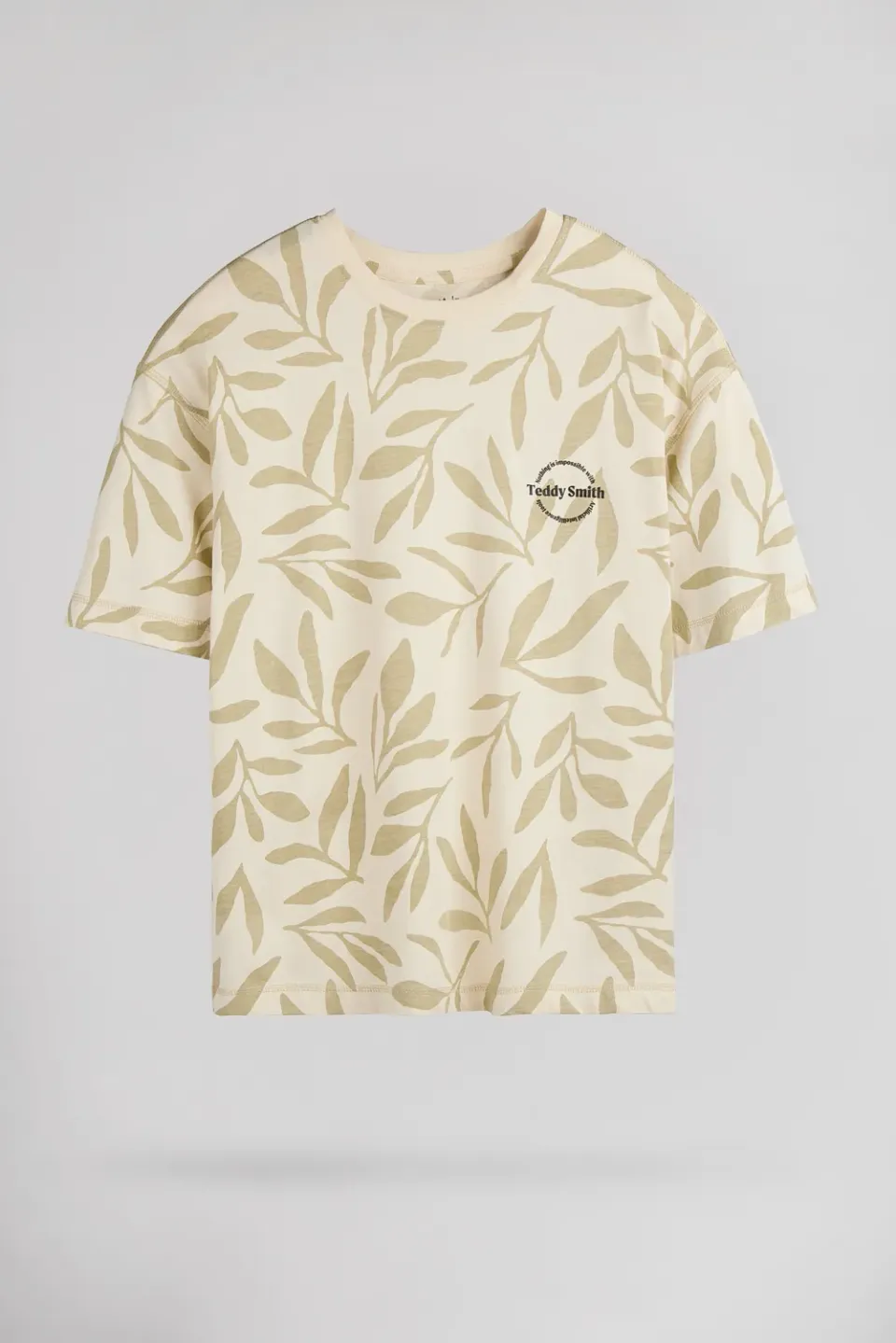 Teddy Smith T-Aresk MC JR t-shirt floreale crema ragazzo