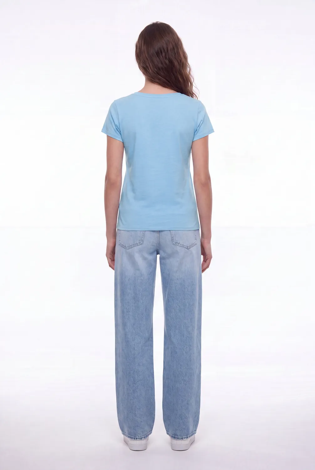 Teddy Smith Mia T-Mia t-shirt azzurra scollo a V modal