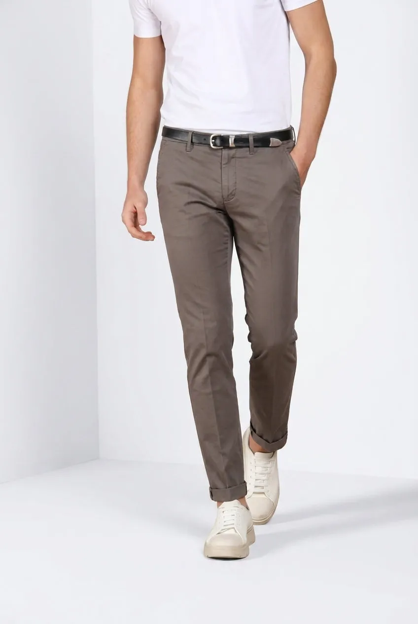 Mason's Torino Travel Chino Uomo Slim Grigio Scuro Stretch