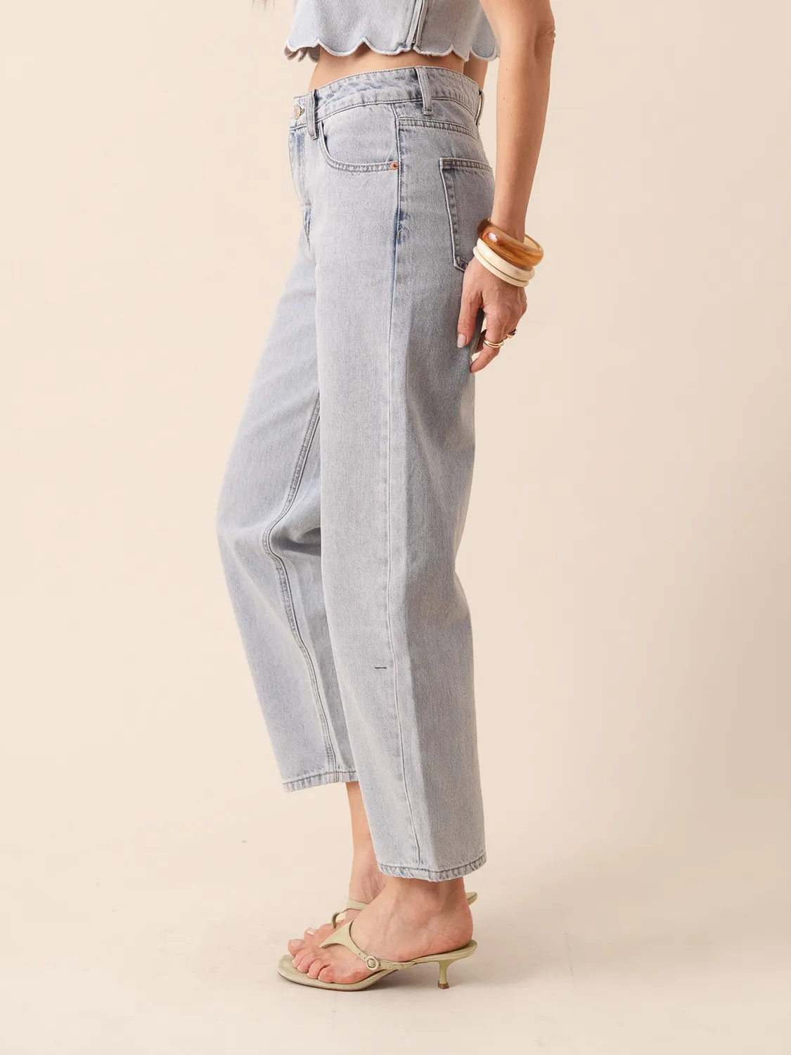 Oraije Bony jeans barrel blu chiaro