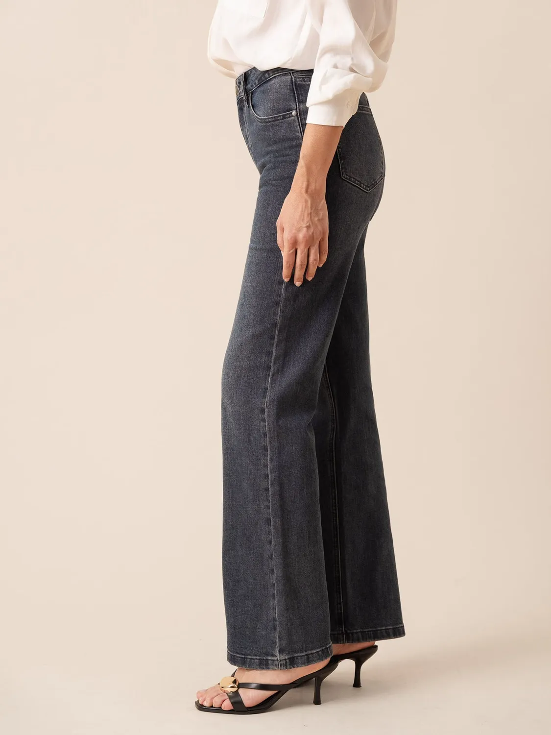 Oraije Barbara jeans dritti grigio blu per alte
